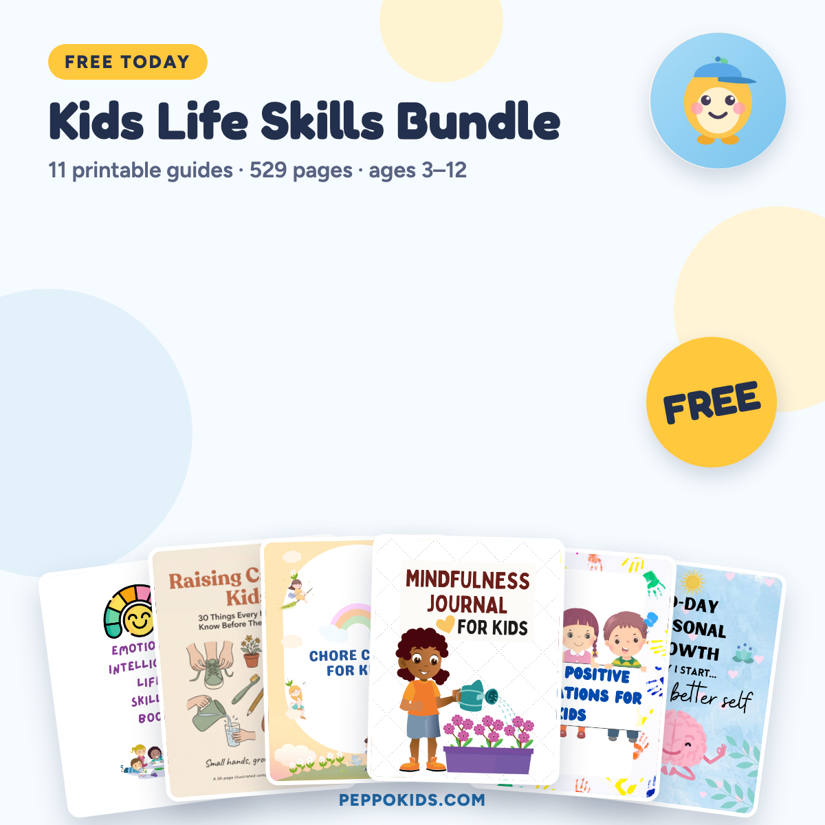 Kids Life Skills Bundle: 11 printable guides, 529 pages