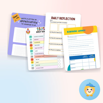 Real printable pages from the Kids Life Skills Bundle