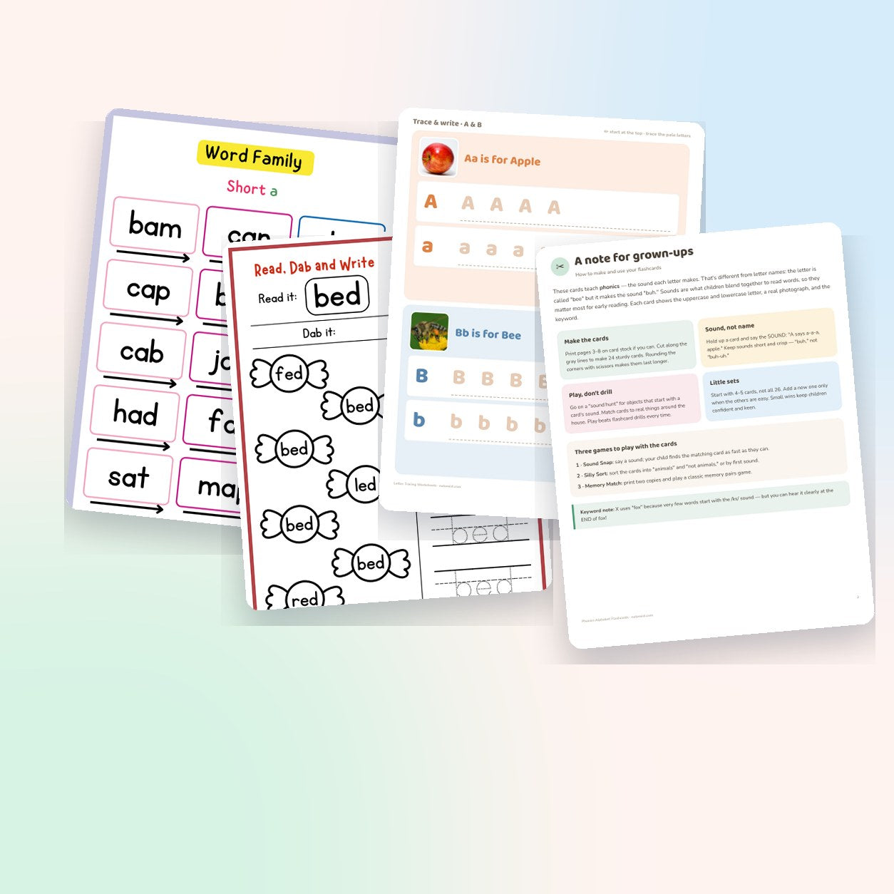 The Peppo Kids Phonics workbook and five included bonus resources